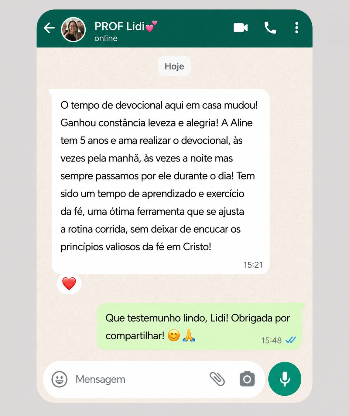 Depoimento de mãe 2